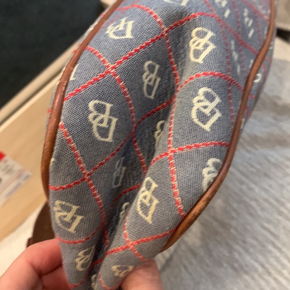 Dooney & Bourke Classic Hobo red, white, Blue, Canvas and Leather Purse - Picture 8 of 17